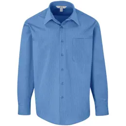 Mens Long Sleeve Micro Check Shirt Blue
